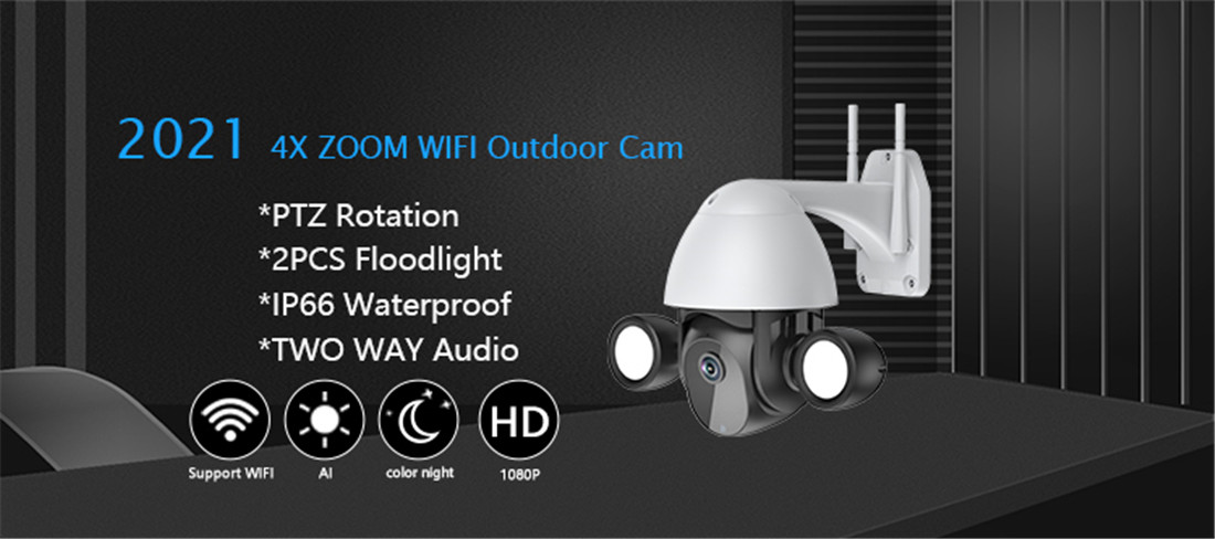 3MP WIFI Floodlight Speed Dome with AI Human Detection(JY-D05-3MP)