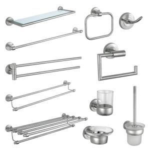 China 11 Piece Bathroom Hardware Set Chrome Polished Stainless Stee 304l Silver Bathroom Fittings factory