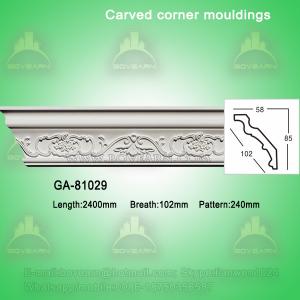 China Fashion carved pu crown moldings cornice molding factory