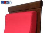 High End Wooden Auditorium Theater Seating Red Color With Single Steel Leg