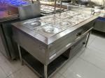 Stainless Steel 8 Pans Bain Marie with Under Shelf 1500*700*800mm