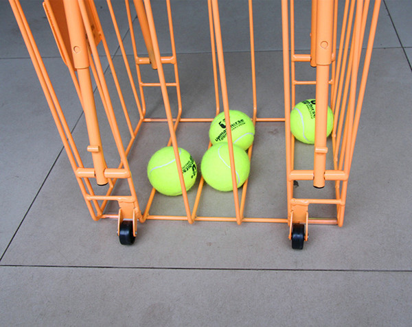 Sports Equipment Storage Rack Folding 300mm Width 350mm Length Tennis Teaching Carts, Large Ball Capacity