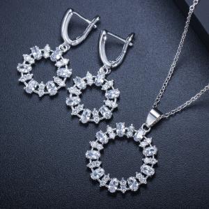 China CZ Earrings for Women Crystal Nacklace Jewelry Female Accessories Jewelry Wedding Jewelry Sets factory