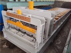 China Aluminium Trapezoidal Profile Roofing Sheets Roll Forming Machine factory