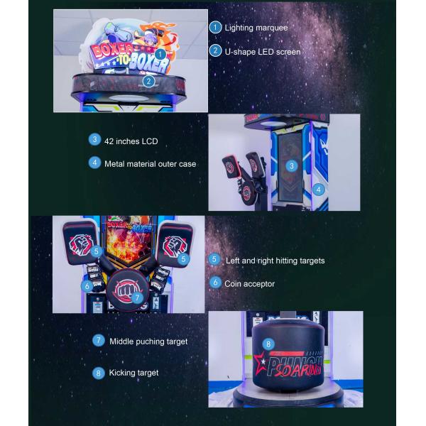 42 Inch Screen Sports Arcade Machine Puch Kick Boxing Machine Boxer Game For Entertain