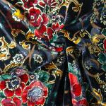 2018 hot sale burnout printed KS silk velvet fabric for dresses