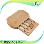 Eco Friendly Bamboo Cheese Board And Knife Set Antimicrobial Non - Flammable