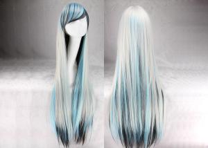 China 100cm Long Multi Colored Hair Wigs , Silky Straight Wave Colored Synthetic Wigs factory