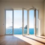 Custom Fireproof Folding Glass Windows Aluminum Alloy 5mm Thickness
