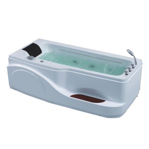 White Acrylic Massage Bathtub with Stainless Steel Frame