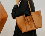 PU Leather Female Tote Bag 30cm 26cm Two Strap Handbag