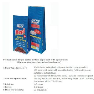 single pasted bottom paper sack,animal seed packing paper sack,pasted bottom