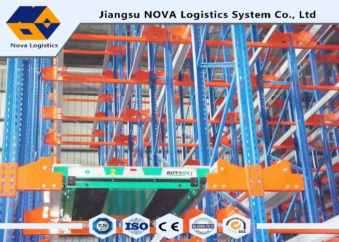 Adjustable CE Movable Racking Systems Powder Coating , Radio Shuttle Racking System