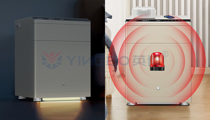 ISO9001 ISO14001 Solid Steel Double Alarm Smart Safe Box With Fingerprint Auto Open