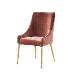 54*64*93cm Luxury Dining Room Chairs Golden Stainless Steel Metal Legs
