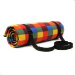 Colorful Plaid Picnic Blanket Soft Surface PEVA Back For Children's Playing