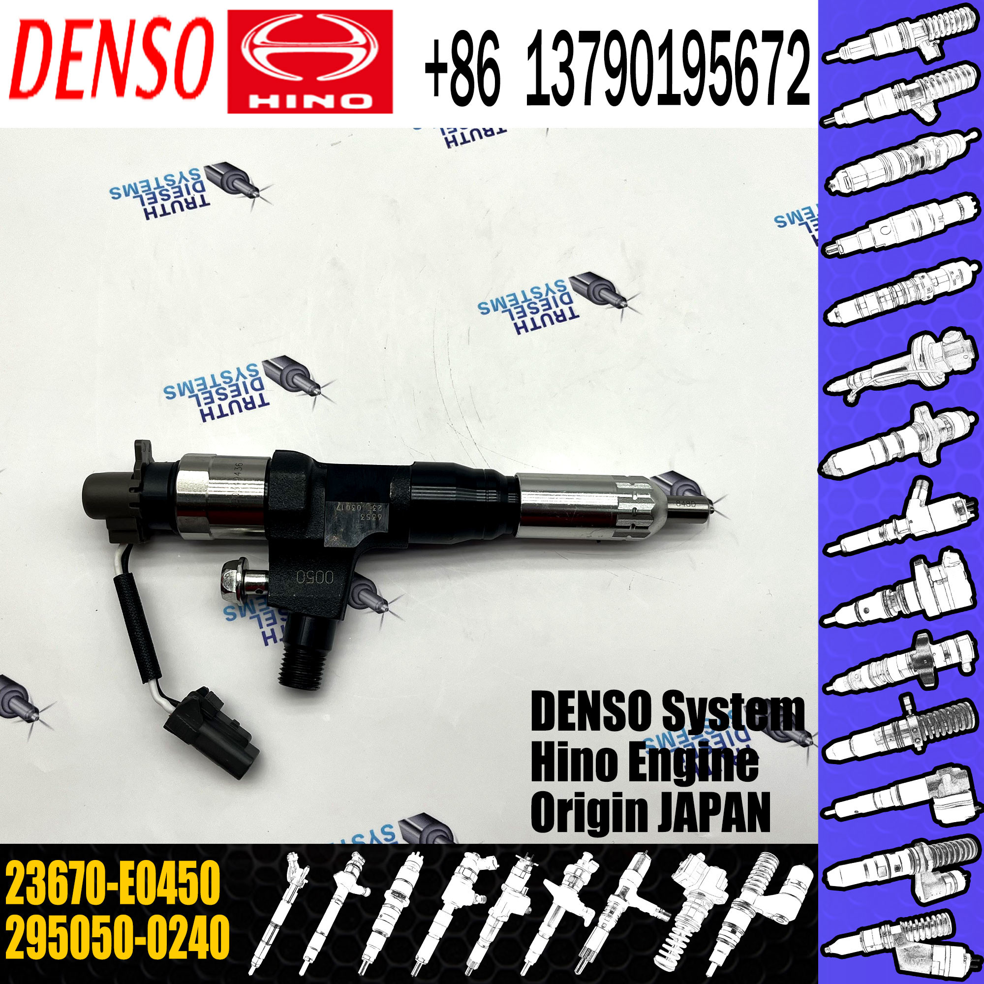 295050-0920 Common Rail Injector 295050-0240 23670-E0450 Fit