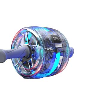 China LED Display Eco Fitness Gear Ab Wheel No Wobbly Reboundable Ab Wheel Roller Set factory