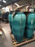 44x88cm Ceramic Outdoor Pot , Green Large Ceramic Pots For Outdoor Plants
