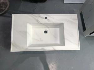 China Calaeatta Artificial Stone Wash Sink White Marble Grain Non Porous factory