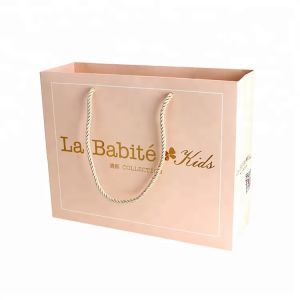Recycled Cardboard Custom Luxury Paper Gift Bags And Boxes With Ribbon Handle