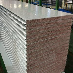 China beautiful apperance metal surface 50mm insulated TPS sandwich wall panel factory