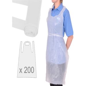 Anti Bacteria White Disposable Aprons / Disposable Plastic Smocks Infection