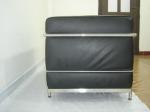 2 Seats Modern Classic Sofa Genuine Leather American Style Black
