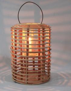 China Hot Sale Led Lantern Indoor And Outdoor Decoration Natural Handmade Rattan Weave Candle Holder factory