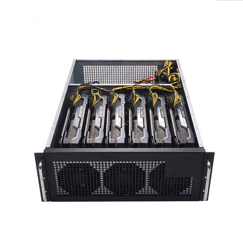 4U Rackmount 6 Gpu Mining Rack Silent Psu 2500w 8 Card Slots