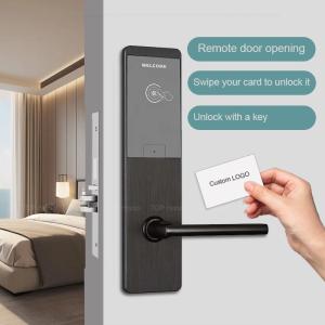 China Half Handle Hotel Smart Door Lock Brushed Zinc Alloy RFID Card TT Lock Access factory