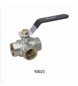 China ISO9001 Brass three way Ball Valve 10023 with Nickel plating 30Bar factory