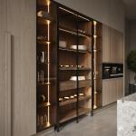 Custom Modern Design Villa Modern Kitchen Cupboard Melamine Kitchen Cabinets