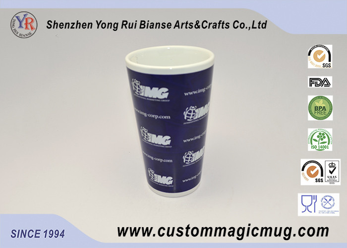 Eco-friendly Large V Shaped Mug , 12oz Ceramic Porcelain Coffee Mugs