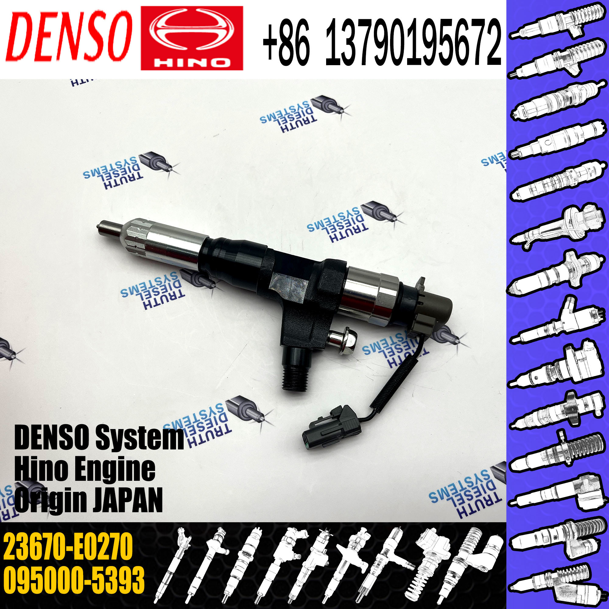 095000-5393 DENSO Diesel Injector Diesel Fuel Injection Nozzle HINO J05D