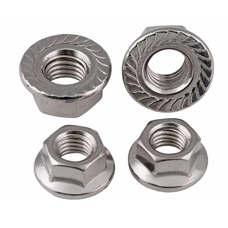 M8 Stainless Steel SS304 Hex Flange Nut DIN6923 Marine Grade Stainless Steel Nuts And Bolts