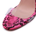 Janbal Lace Up Women'S Wedge Heel Transparent Upper High Heel Sandal Shoes