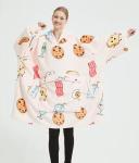 One Size Anti Pilling Oversized Hooded Blankets For Adult Kids