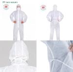 S M L XL XXL XXXL PP Non Woven Coverall Elastic Hood Disposable Hazmat Suits
