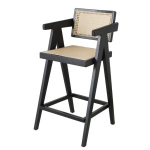 China Upgrade Your Home Bar with Bar Chair featuring Solid Wood Frame and Rattan Armrest factory