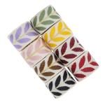 25mm*2y Jacquard Leaf Ribbon Eco Friendly Christmas Ribbon Wired