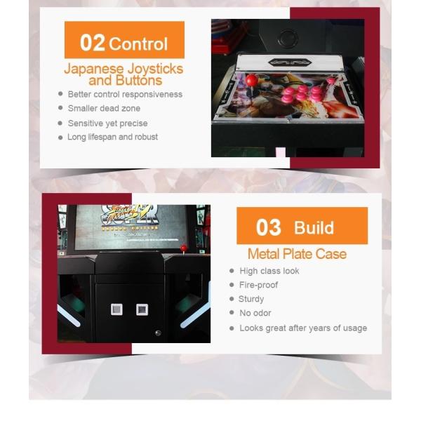 55 LCD Multi Video Arcade Machine , Coin Pusher Video Game System Cabinet