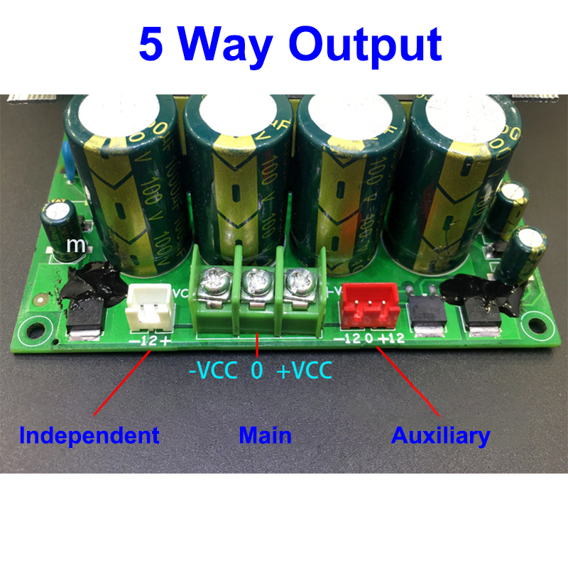2000W LLC Dual DC 5-Way Power Supply Digital Audio Amplifier Module AC DC Converters for Board Mount 50/60/70/80/90V Switching