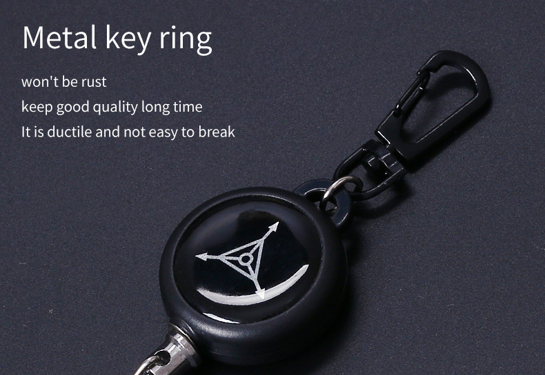 Deyi Badge Reel Heavy Duty Retractable Keychain With All Metal Carabiner Key Ring Fishing Cycling Hiking