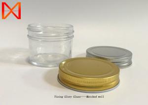 China 4 Oz Caviar Airtight Glass Storage Jars Screw Metal Cap Fashion Clamp Top factory