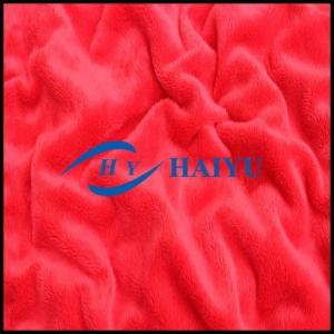China Red Plain Velboa Fur Fabric Heating Thermal Lining Fabric 150-500 G Weight factory
