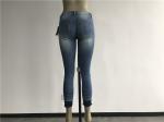 Fashionable Ladies Denim Jeans Size Customized Frayed Hem Denim Jeans TW82264
