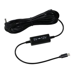 USB-C to 12V Step-Up Cable with Right-Angle DC Plug