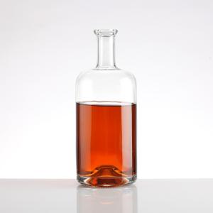 China 100ml 200ml 375ml 500ml 750ml Round Clear Frosted Vodka Glass Bottle Super Flint Glass factory