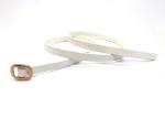 Skinny White Pu 13mm Width Women'S Fashion Leather Belts